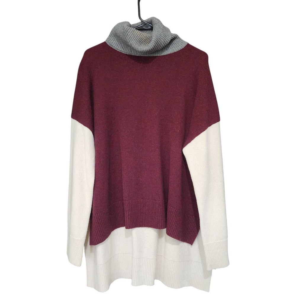 CO Essentials Turtleneck Cashmere Wool Sweater Small Tunic Layered Pullover